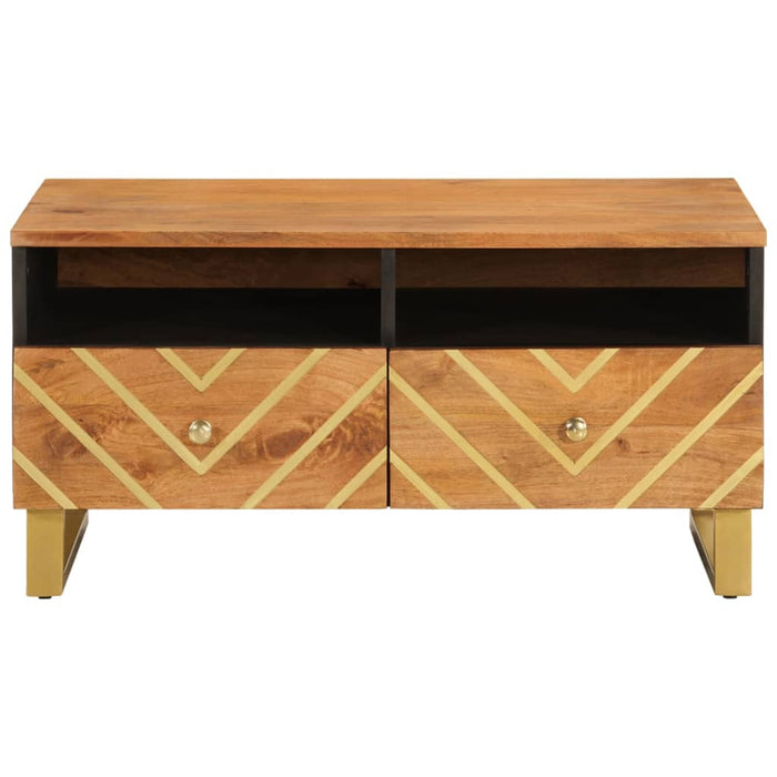 Coffee table brown and black 80x54x40 cm solid mango wood