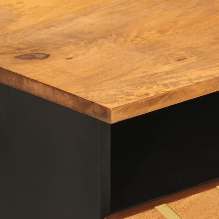 Coffee table brown and black 80x54x40 cm solid mango wood