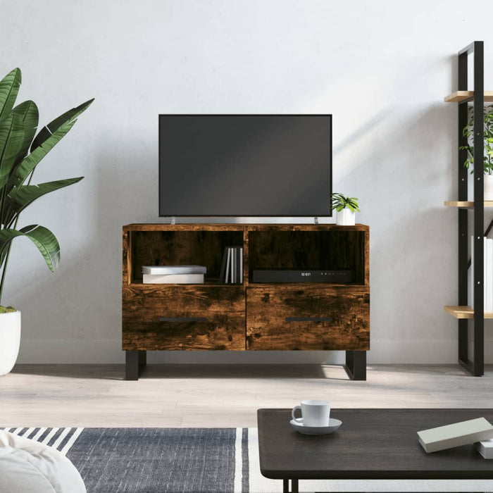 TV-Schrank Räuchereiche 80x36x50 cm Holzwerkstoff