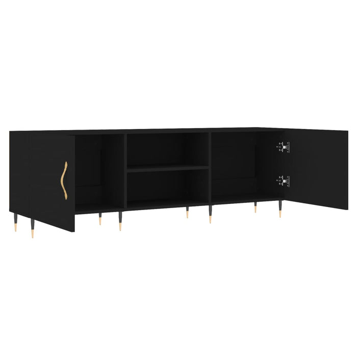 TV cabinet black 150x30x50 cm made of wood