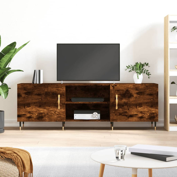 TV cabinet smoked oak 150x30x50 cm wood material