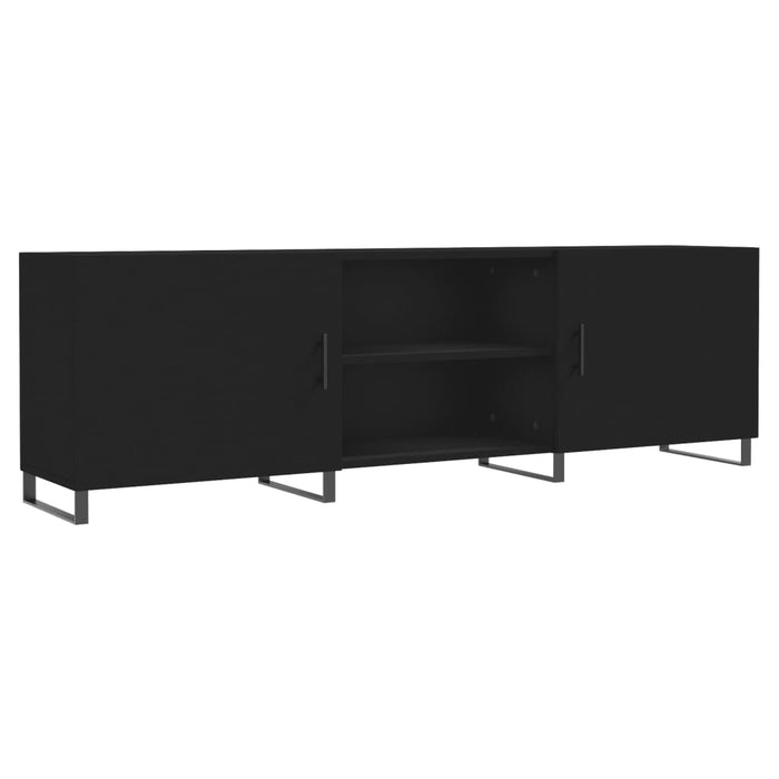 TV cabinet black 150x30x50 cm made of wood