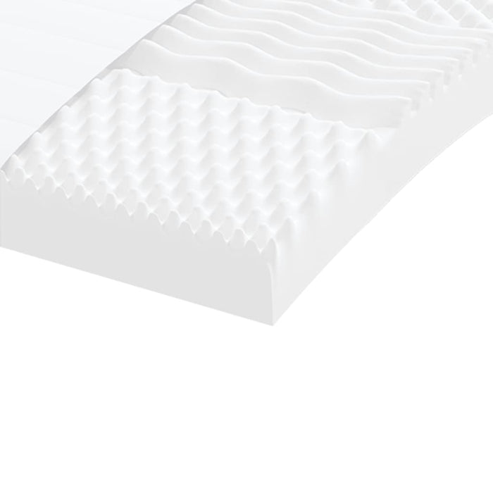 Foam mattress white 80x200 cm 7-zone hardness 20 ILD