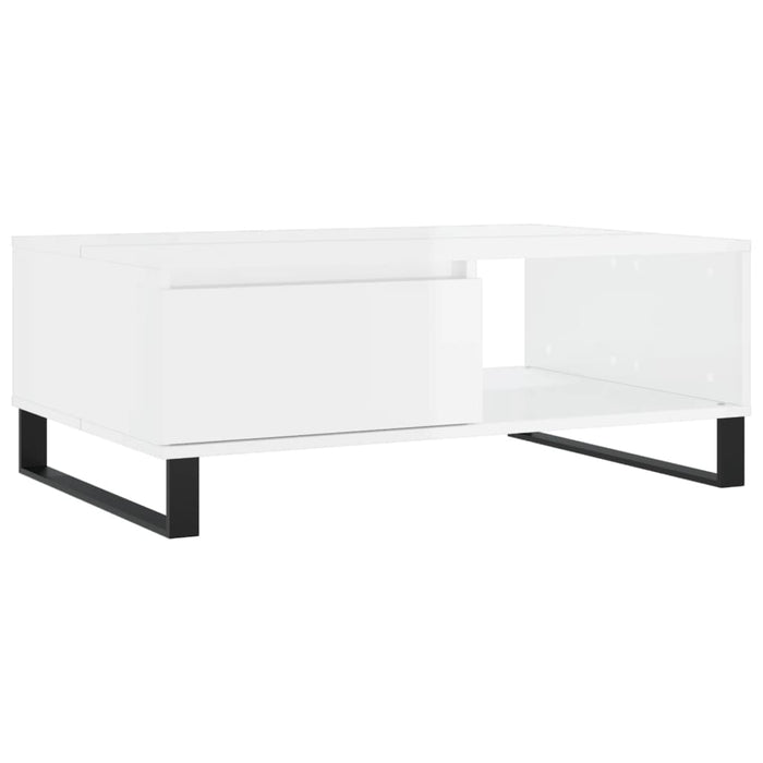 Couchtisch Hochglanz-Weiß 90x60x35 cm Holzwerkstoff