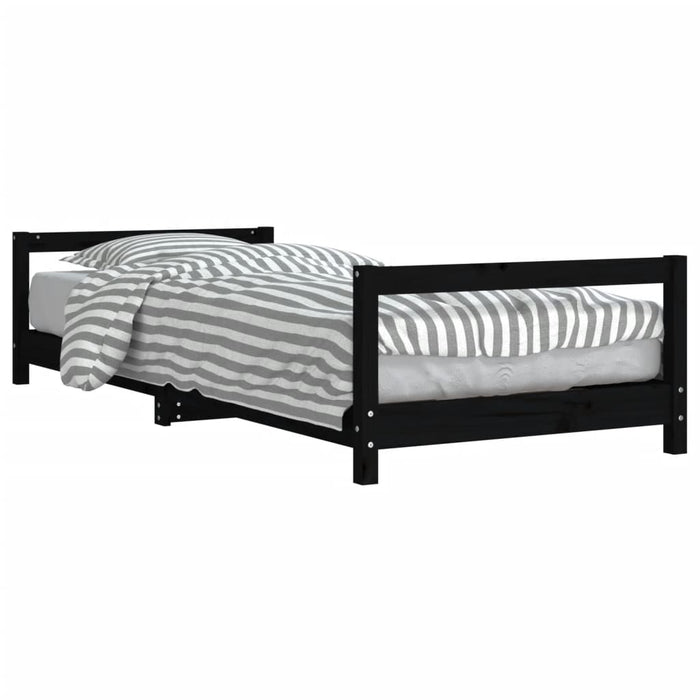 Children's bed black 90x190 cm solid pine wood