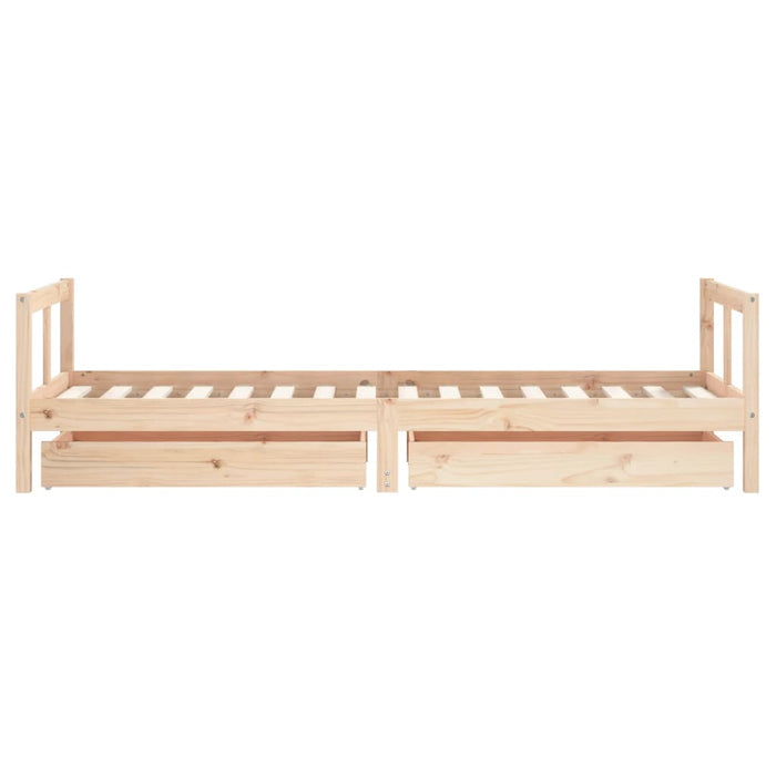 Children's bed with drawers 80x200 cm solid pine wood