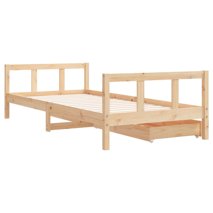 Children's bed with drawers 90x200 cm solid pine wood