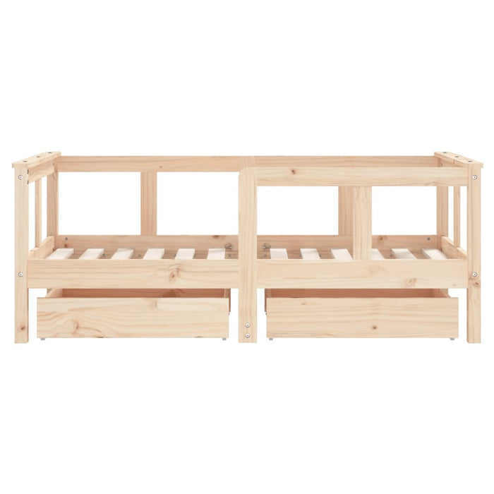 Children's bed with drawers 70x140 cm solid pine wood