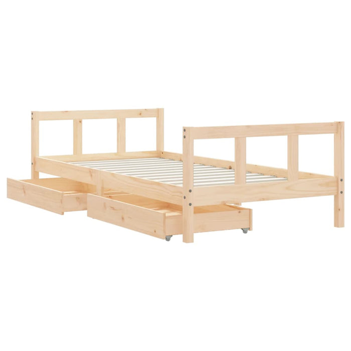 Children's bed with drawers 90x190 cm solid pine wood