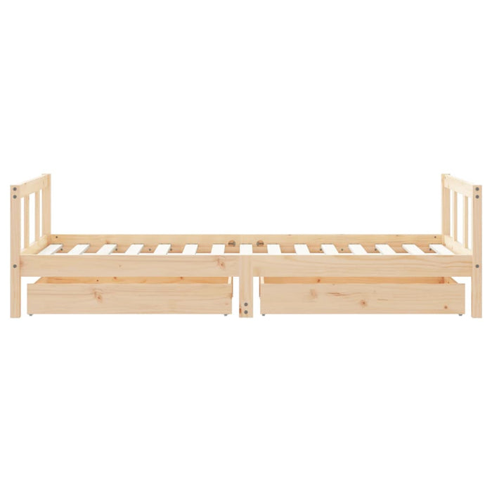 Children's bed with drawers 90x190 cm solid pine wood