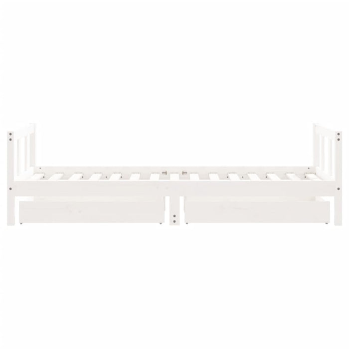 Children's bed with drawers white 90x190 cm solid pine wood