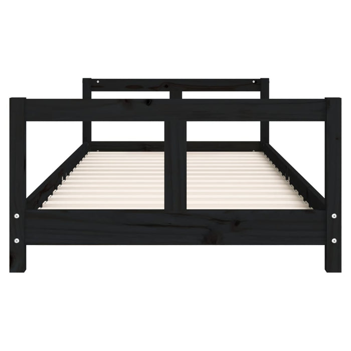 Children's bed black 80x200 cm solid pine wood