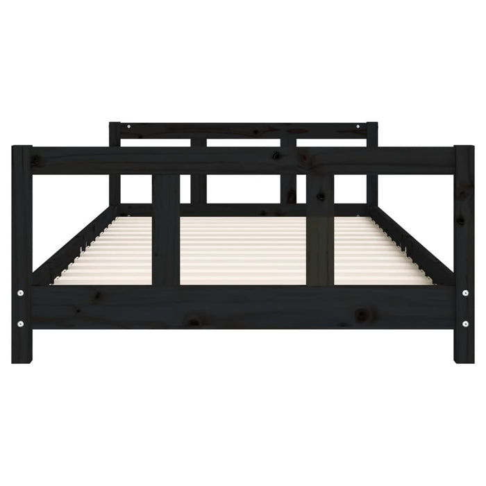 Kinderbett Schwarz 90x190 cm Massivholz Kiefer