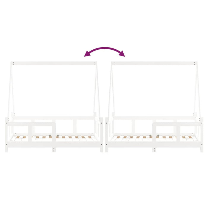 Kinderbett Weiß 70x140 cm Massivholz Kiefer