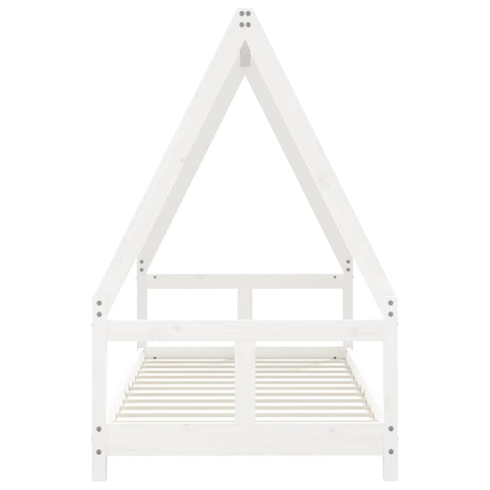 Kinderbett Weiß 80x160 cm Massivholz Kiefer