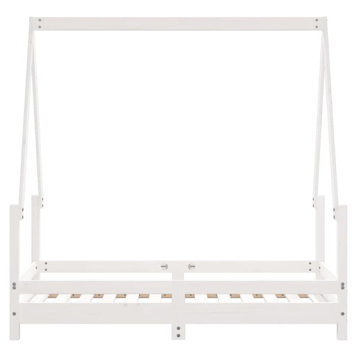 Kinderbett Weiß 70x140 cm Massivholz Kiefer