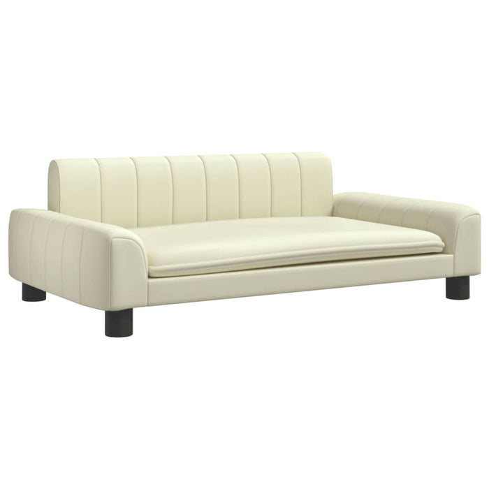Kindersofa Creme 90x53x30 cm Kunstleder