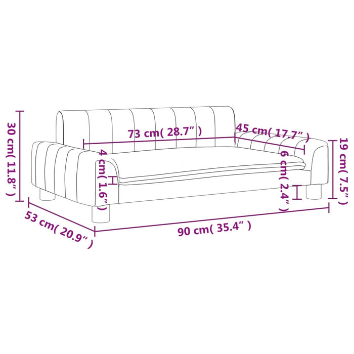Kindersofa Braun 90x53x30 cm Kunstleder