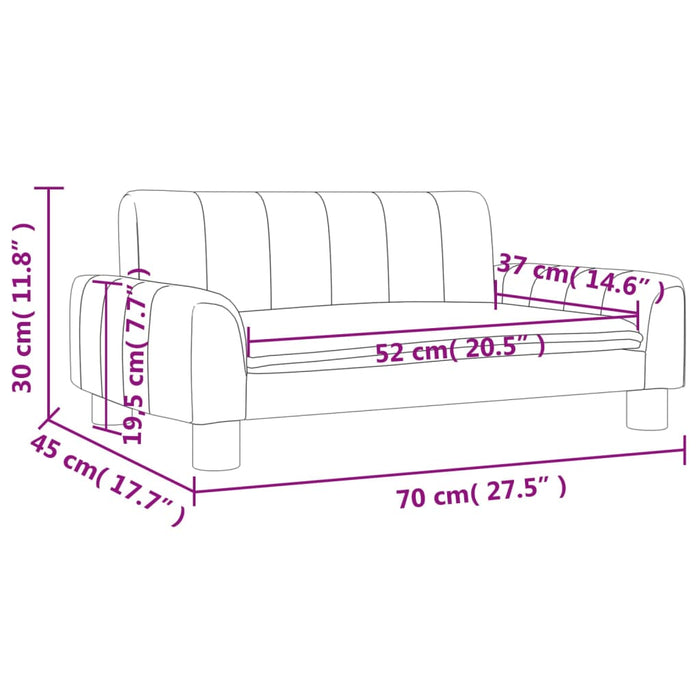 Kindersofa Braun 70x45x30 cm Stoff