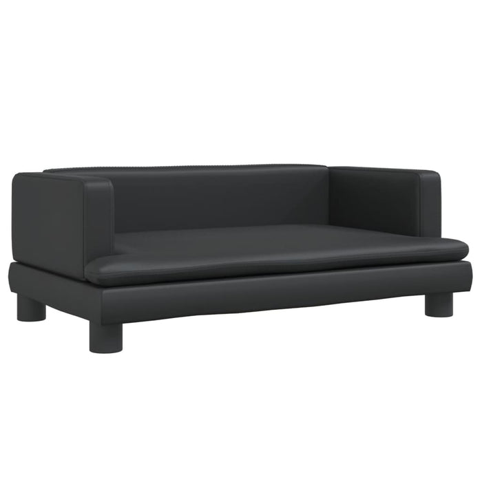 Kindersofa Schwarz 80x45x30 cm Kunstleder