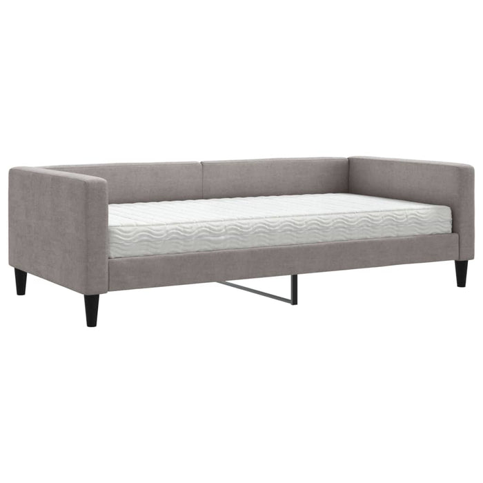 Tagesbett mit Matratze Taupe 100x200 cm Stoff
