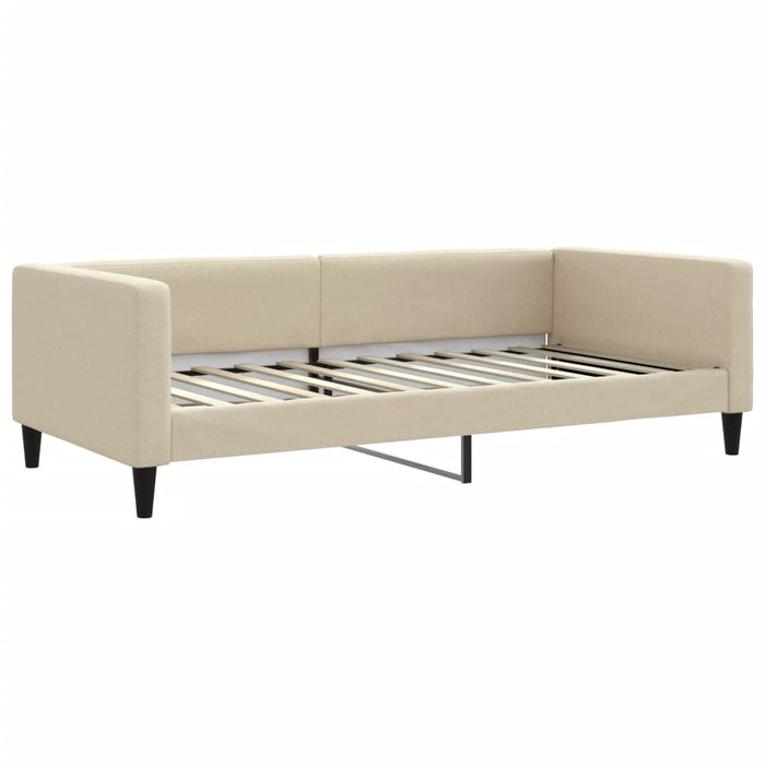 Tagesbett mit Matratze Creme 100x200 cm Stoff