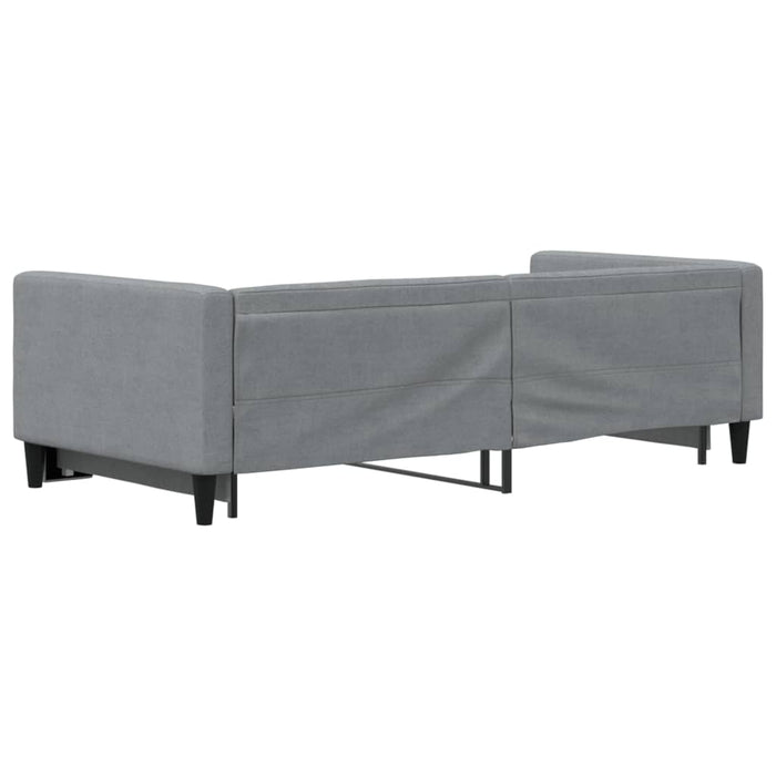 Tagesbett Ausziehbar Hellgrau 90x200 cm Stoff