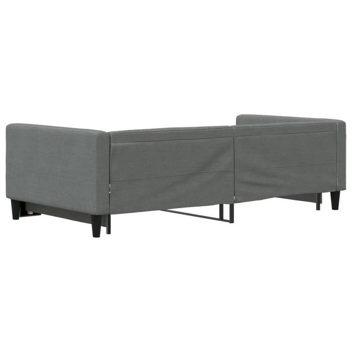 Tagesbett Ausziehbar Dunkelgrau 100x200 cm Stoff