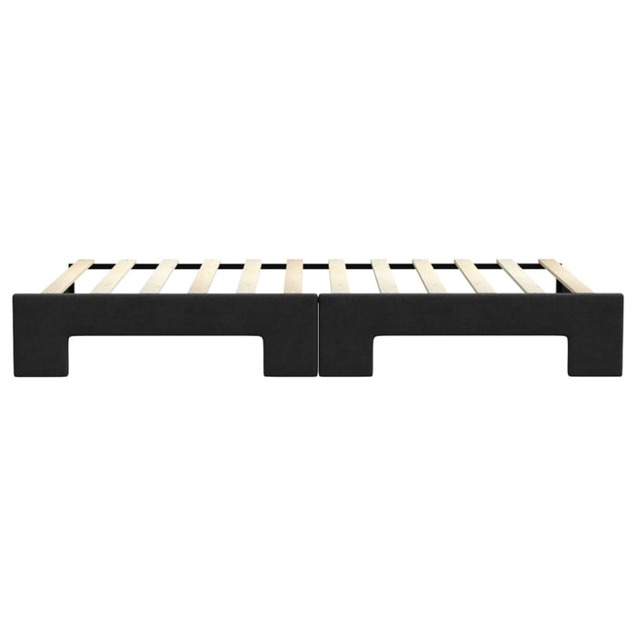 Tagesbett Ausziehbar Schwarz 100x200 cm Stoff