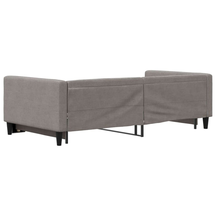 Tagesbett Ausziehbar Taupe 100x200 cm Stoff