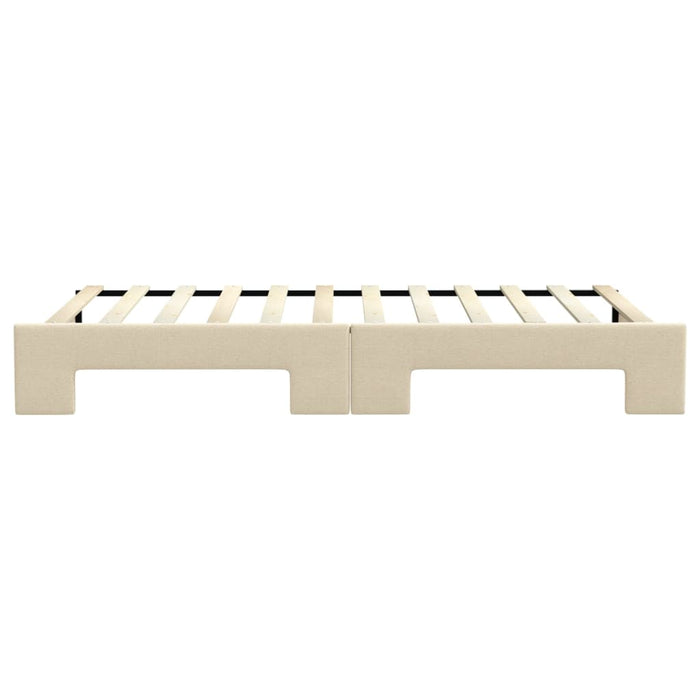 Tagesbett Ausziehbar Creme 100x200 cm Stoff