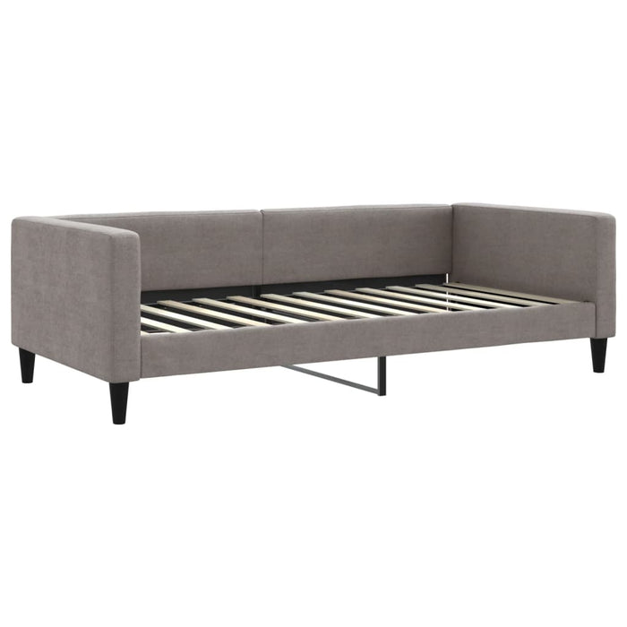 Tagesbett Ausziehbar mit Matratzen Taupe 100x200 cm Stoff