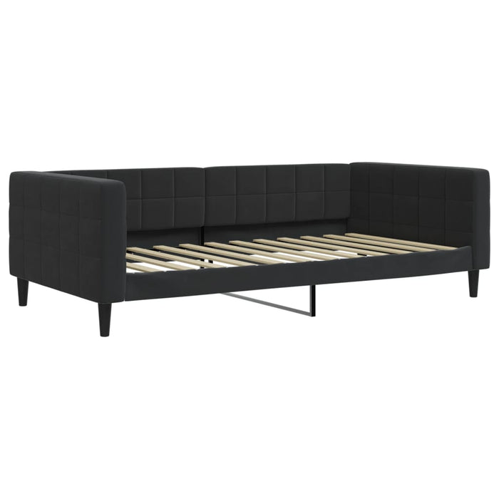 Tagesbett mit Matratze Schwarz 100x200 cm Samt