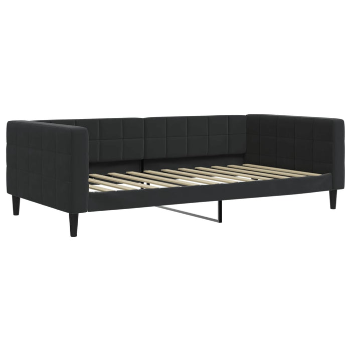 Tagesbett Ausziehbar mit Schubladen Schwarz 100x200 cm Samt