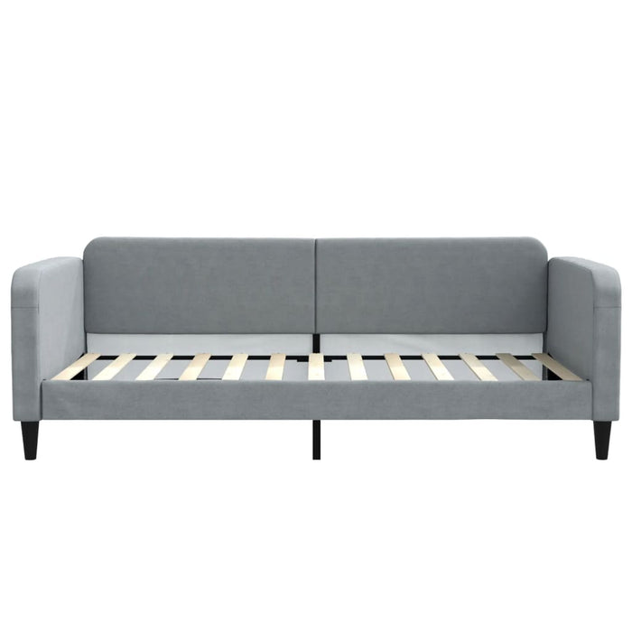 Tagesbett Ausziehbar Hellgrau 100x200 cm Stoff