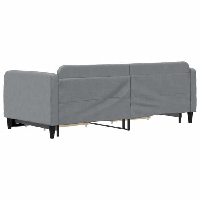 Tagesbett Ausziehbar mit Schubladen Hellgrau 90x190 cm Stoff