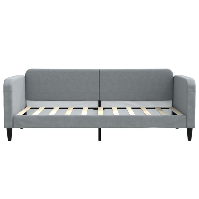 Tagesbett Ausziehbar mit Schubladen Hellgrau 90x190 cm Stoff