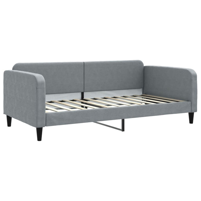 Tagesbett Ausziehbar mit Schubladen Hellgrau 100x200 cm Stoff