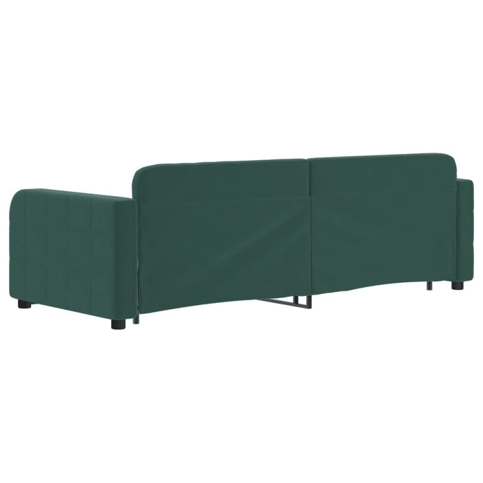 Tagesbett Ausziehbar Dunkelgrün 80x200 cm Samt