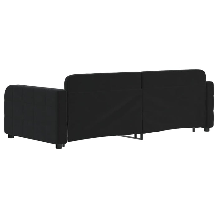 Tagesbett Ausziehbar Schwarz 90x190 cm Samt