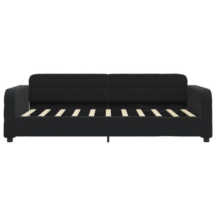 Tagesbett Ausziehbar Schwarz 90x190 cm Samt