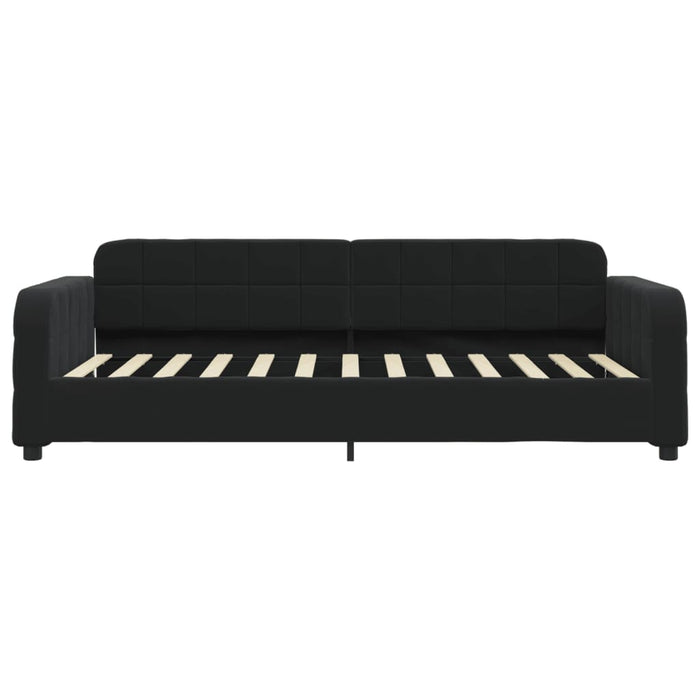 Tagesbett Ausziehbar mit Schubladen Schwarz 90x200 cm Samt