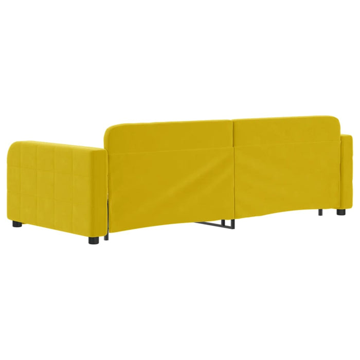 Tagesbett Ausziehbar mit Schubladen Gelb 90x200 cm Samt