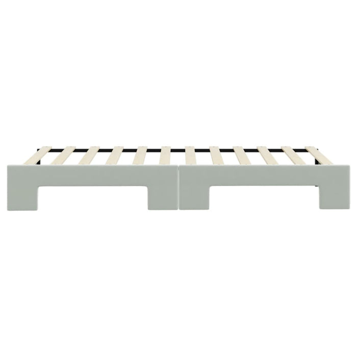 Tagesbett Ausziehbar Hellgrau 80x200 cm Samt