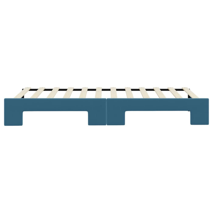 Tagesbett Ausziehbar Blau 90x200 cm Samt