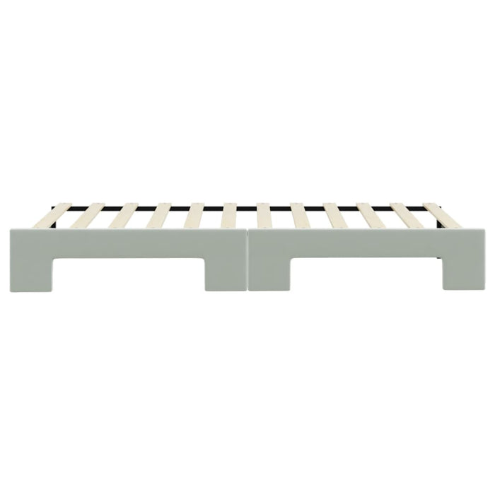 Tagesbett Ausziehbar Hellgrau 90x200 cm Samt