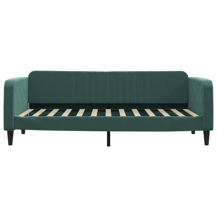 Tagesbett Ausziehbar mit Schubladen Dunkelgrün 100x200 cm Samt