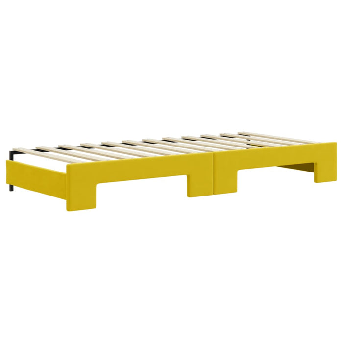 Tagesbett Ausziehbar mit Schubladen Gelb 80x200 cm Samt