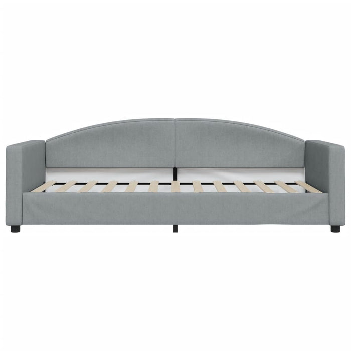 Tagesbett mit Matratze Hellgrau 90x200 cm Stoff