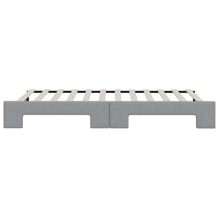 Tagesbett Ausziehbar Hellgrau 90x200 cm Stoff